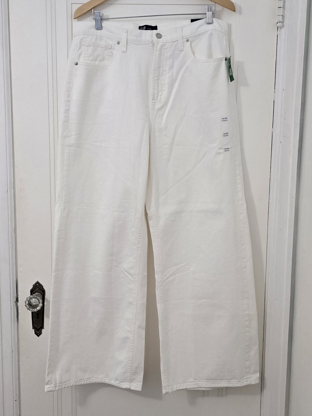 GAP White High Rise Wide Leg Jeans Size 14, Nwt